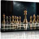 Black and White Wall Art Board Game Poster Canvas Wall Art 1 Panel Modern Wall Decor Men Entertainment Room Wall Art for Game Room Clubs Wall Canvas Art Decoration Framed Ready to Hang 36x24 in