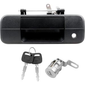 81213 Upgarde Metal Tailgate Handle Compatible with 2007-2013 Toyota Tundra, Liftgate Latch Handle with Key Lock Cylinder, Replaces# 69090-0C040, 690900C040