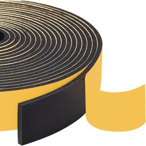 Yotache Weather Stripping 2 Rolls 1" W X 1/8" T (New Adhesive Craft), Neoprene Foam Weatherstrip Tape for Automotive, 33 Ft Length (2 X 16.5 Ft Each)