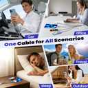 Dual Type-C 4 in 2 USB A/C Multi Charging Cable, Charging Cords for Multiple Devices with Dual Type-C/IP/Micro USB Cable, Multiple Phone Charger Cord for iPhone17-11/Android/Travel/Car/Home- 2Pcs 5FT