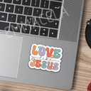 3 x Love Like Jesus Christian Stickers  Retro Faith Waterproof Vinyl Decals for Laptop, Water Bottle, Tumbler, Scrapbooks  Inspirational Religious Quote  3 x 2.3 Inch (3Pack)