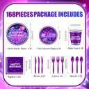 168Pcs Kpop Birthday Decorations K Pop Party Plates Napkins Cups Knives Forks Spoons, Kpop Party Decorations, Serve 24