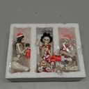 Soulchen 3 Pcs Christmas Skeleton Table Decorations Fiddleable Christmas Skull Figurines 7.5" Tall Tabletop Decorations for Party Indoor Outdoor Fireplace Home Kitchen Office
