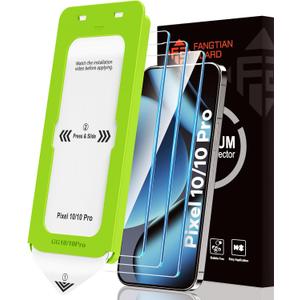 FANGTIAN 3 Pack Screen Protector for Google Pixel 10 Pro/pixel 10 / pixel 9 Pro/Pixel 9 Tempered Glass [6.3-inch] [Fingerprint Compatible] [Alignment Tool] [9H Tempered Glass]