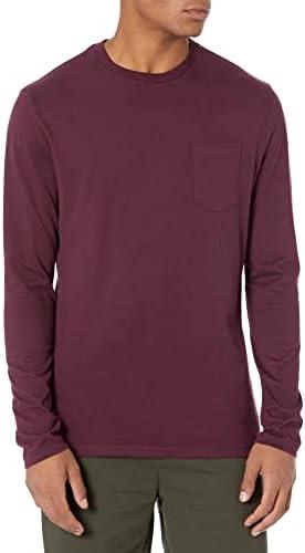 Amazon Essentials Men's Slim-Fit Long Sleeve T-Shirt (S, Burgundy)