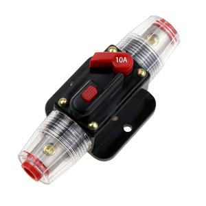 12V-24V DC 10A Fuse Holder Fuse Inverter Circuit Breaker Fuse Manual Reset for Boat Car Audio Stereo Switch and Solar Inverter System 10 Amps