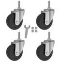 AAGUT 2" Swivel Threaded Casters, 5/16"-18 x 3/4" Stem Rubber Caster with 360 Degree, 4 Pack Without Brakes, Nuts Included