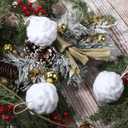 Soulchen 6 Pcs Farmhouse Rustic Crochet Christmas Ball 3.5 Inch Neutral Christmas Ornaments Handmade Chunky Knitted Cozy Xmas Tree Decor Ball Neutral Hanging Decoration for Xmas Tree(White)