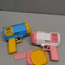 2 Bubble Gun with 2 Bottles Refill Solution for Kids, 40-Hole Light Up Bubble Machine for Toddlers 1-3, Bubble Blaster Maker, Party Favors Toys for Boys Girls 4-8 Birthday Gifts