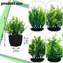 GREENTIME 4 Pack Fake Plants in Black Pot Mini Artificial Eucalyptus Potted Plant Small Faux Grass Greenery Potted for Indoor Home Office Farmhouse Bathroom Table Decoration