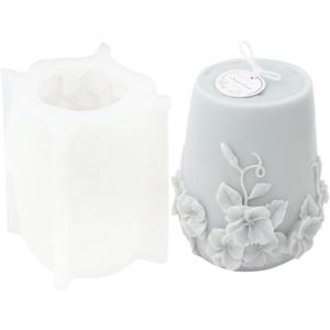 1 Piece, Vine Flower Downward Silicone Candle Mold DIY Aromatherapy vase Gypsum Mold Resin Model Cake Decorative Candle