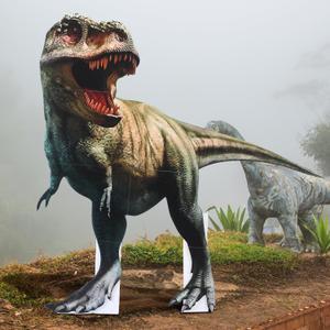 Weysat 4 ft Life Size Dinosaur Cardboard Large T-rex Cardboard Cutout Standup Dinosaur Birthday Party Decorations Tyrannosaurus Photo Backdrop for Jurassic Theme Jungle Safari Party Supplies