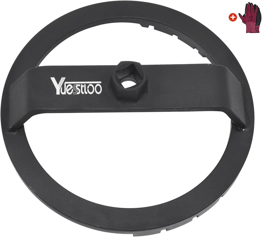 Fuel Tank Lid Removal Wrench Fuel Pump Sender Lock Ring Tool, Compatible with Toyota Tacoma Corolla Land Cruiser Yaris S/Base VIOS Lexus RX330 RX350 RX450h, with Gloves
