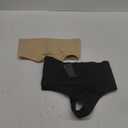Werena Tummy Control Thong Shapewear for Women Seamless Shaping Thong Panties Body Shaper Underwear (Large, 01# Black+beige 2 Pack)
