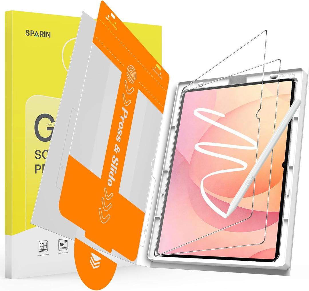 SPARIN 2 Pack Paper Glass Screen Protector for Samsung Galaxy Tab S11 Ultra/S10 Ultra/S9 Ultra/S8 Ultra 14.6 Inch with Easy Installation Tray, Matte Tempered Glass Film for Drawing/Writing, Anti-Glare & S Pen Support