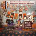 4 x Halloween Decorations Metal Signs, 7.8 x 11.8 Retro Chic Funny Halloween Decor Signs for Outdoor Yard or Indoor, No Trespassing We're Tired of Hiding The Bodies