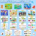 Busy Book for Toddlers 3-5, Preschool Learning Activities, Montessori Learning Educational Toys, Tracing Activity Coloring Books for Kids Ages 4-8, Autism Sensory Travel Toys, Birthday Gifts, Large-36 Themes