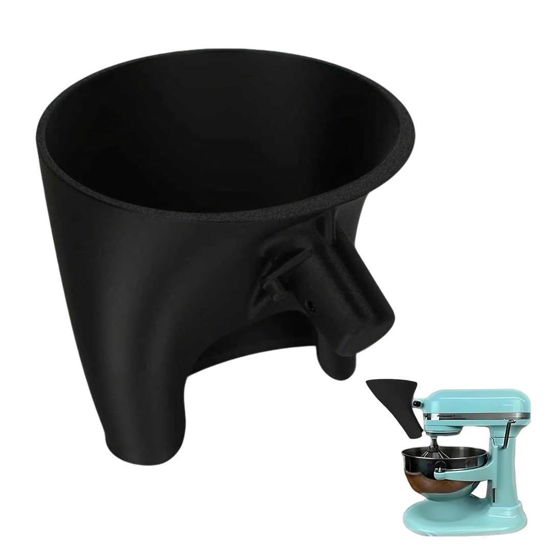 Flour Funnel for Kitchen Aid Mixer Stand Mixer Attachment for KitchenAid Artisan KSM150/5QT  Mess-Free Pouring for Flour & Egg Liquid, Ideal for Home BakersBlack