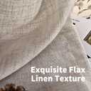 YoungsTex Short Linen Kitchen Curtains 40 Inch Length for Window Over Sink, Semi Sheer Cafe Drapes Light Filtering with Rod Pocket Back Tab for Bathroom, 42 X 40 Inch, 2 Panels