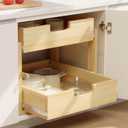 Pull Out Cabinet Organizer, 23''W21''D Sliding Drawers for Cabinets, 2 Tier Soft Close Slide Out Wooden Pull out Drawers, Base Cabinet Organization for Kitchen, Pantry, Bathroom