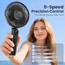 Portable Handheld Fan, 10000mAh Rechargeable Personal Fan for 40H, 6-Inch Ultra Quiet Foldable Hand Fan, 5-Speed Gentle Airflow Battery Operated Fans for Travel Outdoor Lash Makeup Gifts for Women