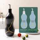BosilunLife Ceramic Olive Oil Dispenser Bottle, 14 Oz Oil Cruet with Elegant Gold Accent & Curved Ergonomic Design, NonDrip Vinegar Bottle for Kitchen & Dining, Black