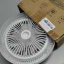 Silent Socket Fan Light - Screw-in Ceiling Fan Light Socket, LED Bulb Fan, Ceiling Fan Light with Light and Remote Control for Kitchen Bathroom Storage Garage (Crystal)