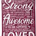 Inspirational Gifts for Women, Encouragement Blanket, Cheer Up/Get Well/Birthday Gifts for Women, Men, Patients, Friends, Cancer Care Hug Blanket Red 60'' x 50''