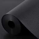 Shelf Liners for Kitchen Cabinets Non Adhesive Drawer Liner for Bathroom Waterproof Refrigerator Liners for Shelves Fridge Plastic Mats Cabinet Cupboard Liner Black 11.8 x 59 Inches
