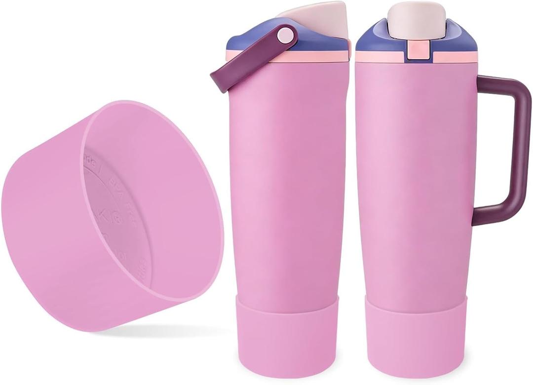 Silicone Boot for Owala 30oz & 40oz FreeSip Sway Bottles & Tumblers - Non-Slip, Scratch-Resistant, Stability Enhancer (Lilac Bloom)