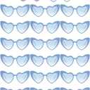 Flutesan 9 Pairs Retro Heart Sunglasses Vintage Cat Eye Heart Glasses Women Bachelorette Bride Sunglasses Bulk, Blue And White (1)