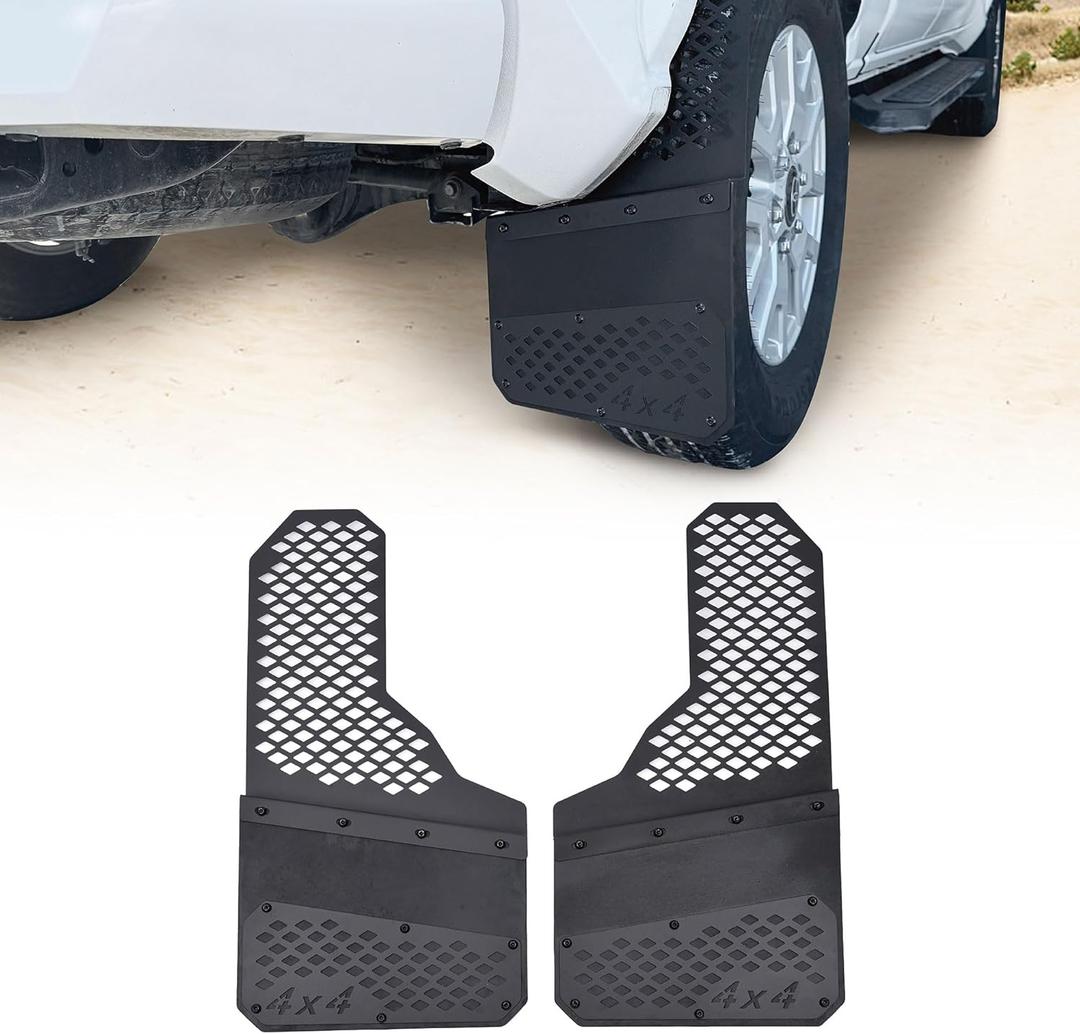 Mud Flaps Heavy-Duty Splash Guards Sediment Protection for Universal Pickup Truck SUV Off-Road Vehicles Driver & Passenger Side (Black 2pcs)