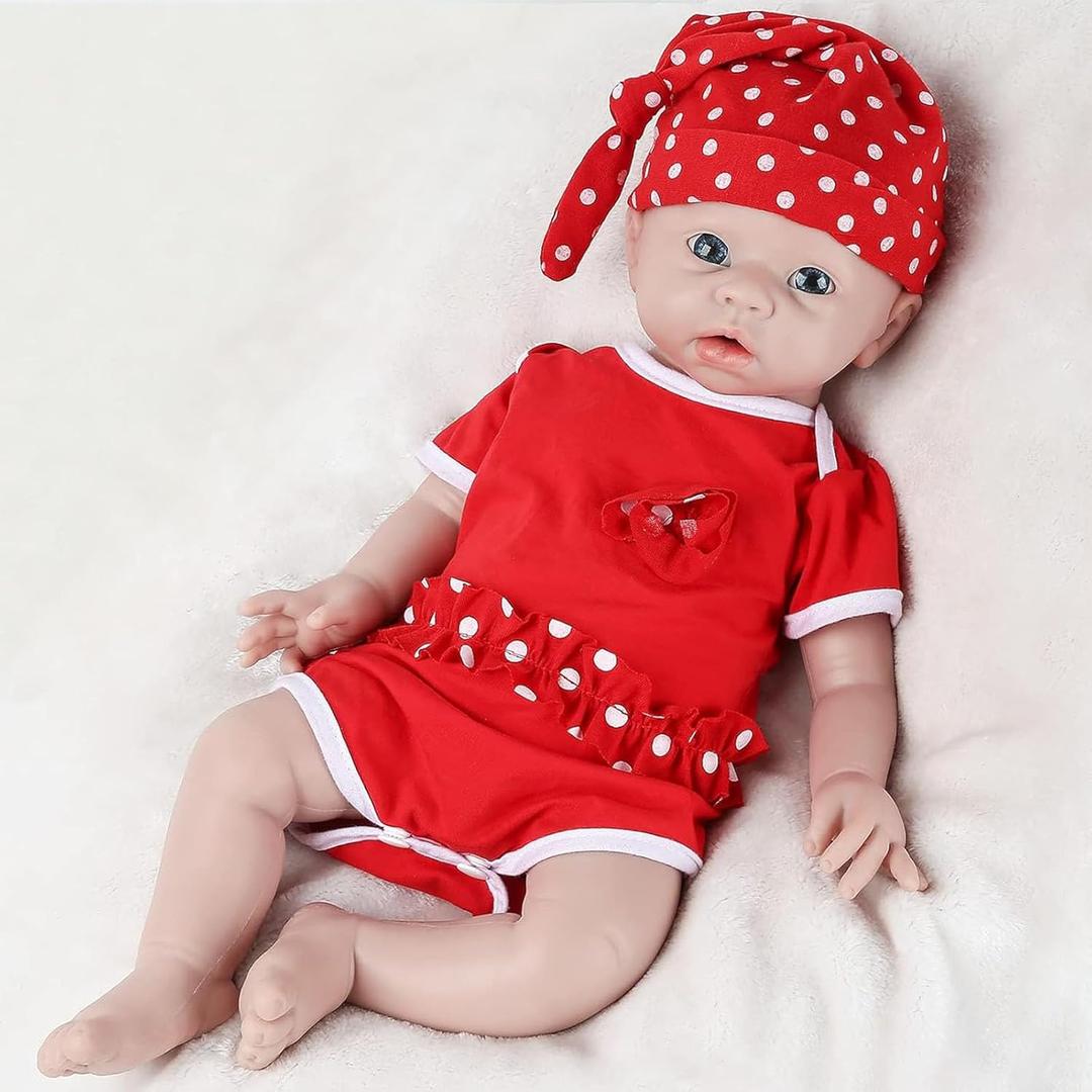 IVITA 16 inch Silicone Baby Dolls Girl Weighted 4.35 lb,[NOT Vinyl],Silicone Full Body Reborn Realistic Lifelike Real Life Newborn Soft Babies with Complete Accessories & Gift Box for Kids Age 3+