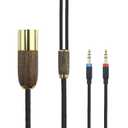 NewFantasia 6.7ft 4-pin XLR Balanced Cable 7N OCC Copper Silver Plated Cord Walnut Wood Shell Compatible with Hifiman Sundara, Ananda, Arya, HE400SE, Edition XS, HE4XX Headphones Dual 3.5mm end