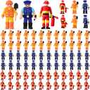 Weysat 60 Pcs Tiny People Figurines Include Mini Fireman Figures Policeman Figurines Construction Worker Toy for Dioramas Village Party Favor Gifts DIY Craft Dollhouse Decor to Hide and Seek
