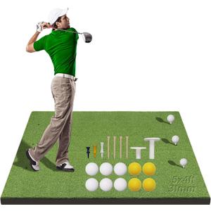 5x4ft Golf Hitting Mat with 10 Balls,9 Tees for Golf Practice