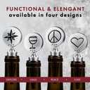 2 x TRIBELLA Wine Stoppers 1 Pack - Stainless Steel LOVE Wine Bottle Stopper with Silicone Seal, Reusable Beverage Preserver,Keeps Wine Fresh, Premium Bottle Sealers, Gifts for Her Holiday Gift Set