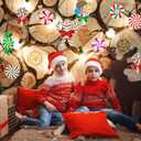 28 Pcs Candy Christmas Ornaments, Christmas Tree Sign Ornaments, Peppermint Candy Yard Signs Decorations, for Xmas Tree, Door, Lawn, Birthday Party, Garden Decoration