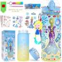 PERRYHOME Decorate Your Own Frozen Water Bottle Kits for Girls, Frozen Toys for Girls Age 4-10 Painting Crafts, Fun Arts and Crafts Kits 6-12 Year Old Toddler Girls Birthday Christmas Gifts Toys