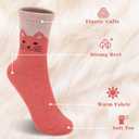 2 x Loritta 5 Pairs Wool Socks for Women Stocking Stuffers Gifts Winter Warm Hiking Crew Boot Socks (Z Cartoon Pattern)