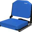 Stadium Seating for Bleachers, Bleacher Seats with Ultra Padded Comfy Foam Backs and Cushion, Wide Portable Stadium Chairs with Back Support and Shoulder Strap (Regular - 16.9"W x 13.2"D x 15.4"H, Blue)
