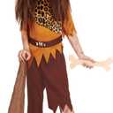 fun shack Stone Age Costume Boys Brown Caveman Kids Historical Halloween Costumes For Boys, Medium