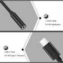 VIMVIP USB C to 3.5mm Headphone Jack Adapter, Type C to 3.5mm Audio Adapter Aux Microphone Connector (Black)