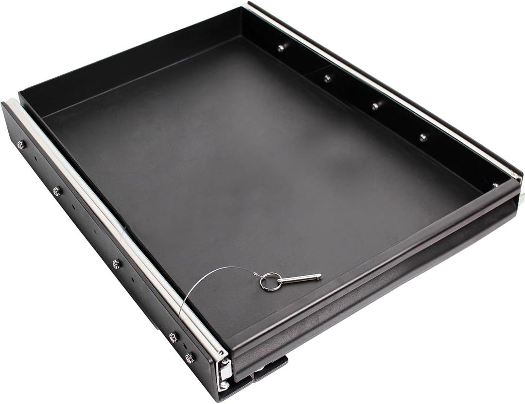 Heavy Duty Steel Sliding Battery Tray,Generator Slide Out Tray for RV, Universal RV Storage Rack for Tools and Outdoor Gear (14"x24"x2.7")