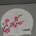 COPOZZ Extra Large Swim Cap, Designed for Long Hair Braids Dreadlocks Weaves Hair Extensions Curls & Afros, Silicone Bathing Cap Swimming Hat for Women Men (Peach Blossom)
