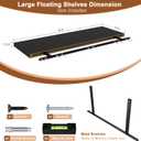 40 Inch Floating Shelf 1 Pack Large Floating Shelves for Wall No Drilling Accessories Included Deep Wall Shelves for Living Room Kitchen Farmhouse 40" W x 12" D x 1.2" Black