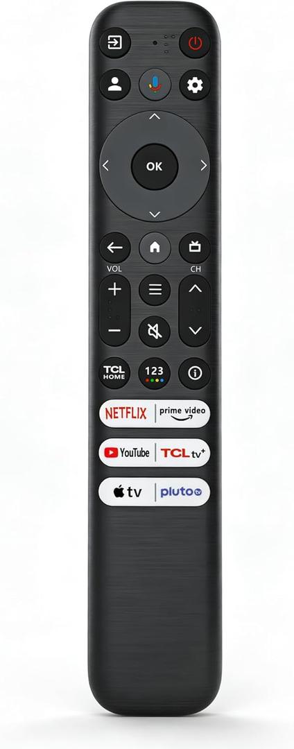 RC813 Remote Control Compatible with TCL Google TV LED QLED 4K UHD Smart TVs Replacement S4 S5 Q6 QM7 Series, 40ft Range, Netflix Shortcut Large Button Design