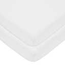 American Baby Company 2 Pack 100% Natural Cotton Fitted Pack and Play Sheets 39" x 27" - Soft & Breathable Pack N Play Sheets for Playard & Mini Crib Mattress, White, for Boys & Girls
