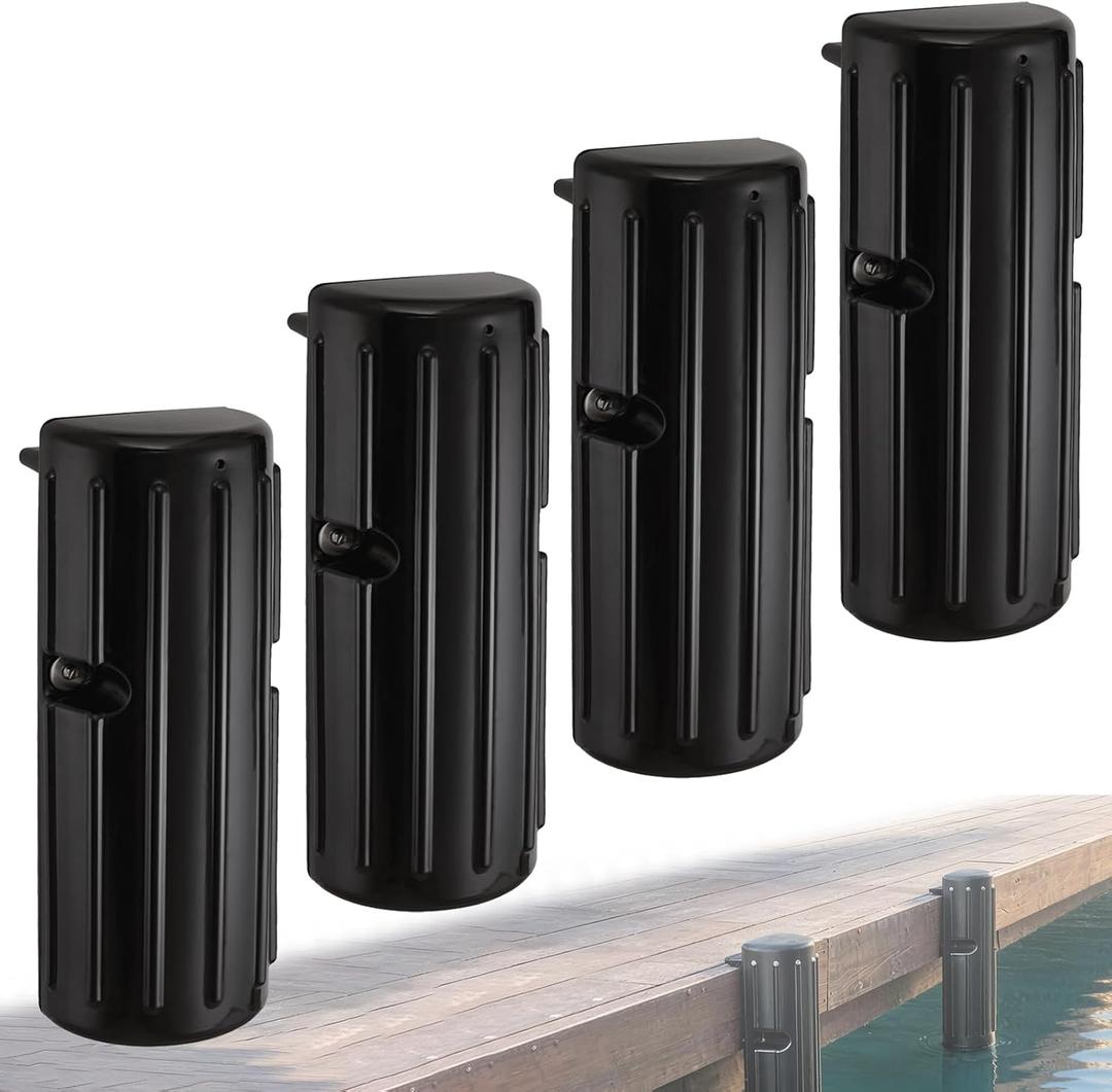 OCEANBROAD Boat Bumpers for Docking, Boat Dock Bumpers for Edge & Side, Marine Fender Guard with Stainless Steel Hardware, UV-Resistant PVC, Vertical Dock Protection for Straight Edge Installation