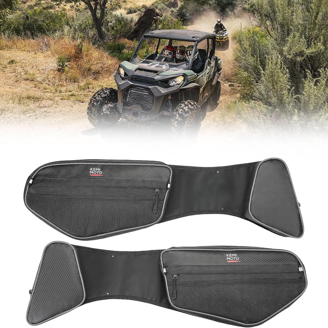 KEMIMOTO Door Bags with Knee Pads Compatible with Can Am Commander and Commander Max 2021-2024 Front Door Storage Bag Pockets Pack of 2